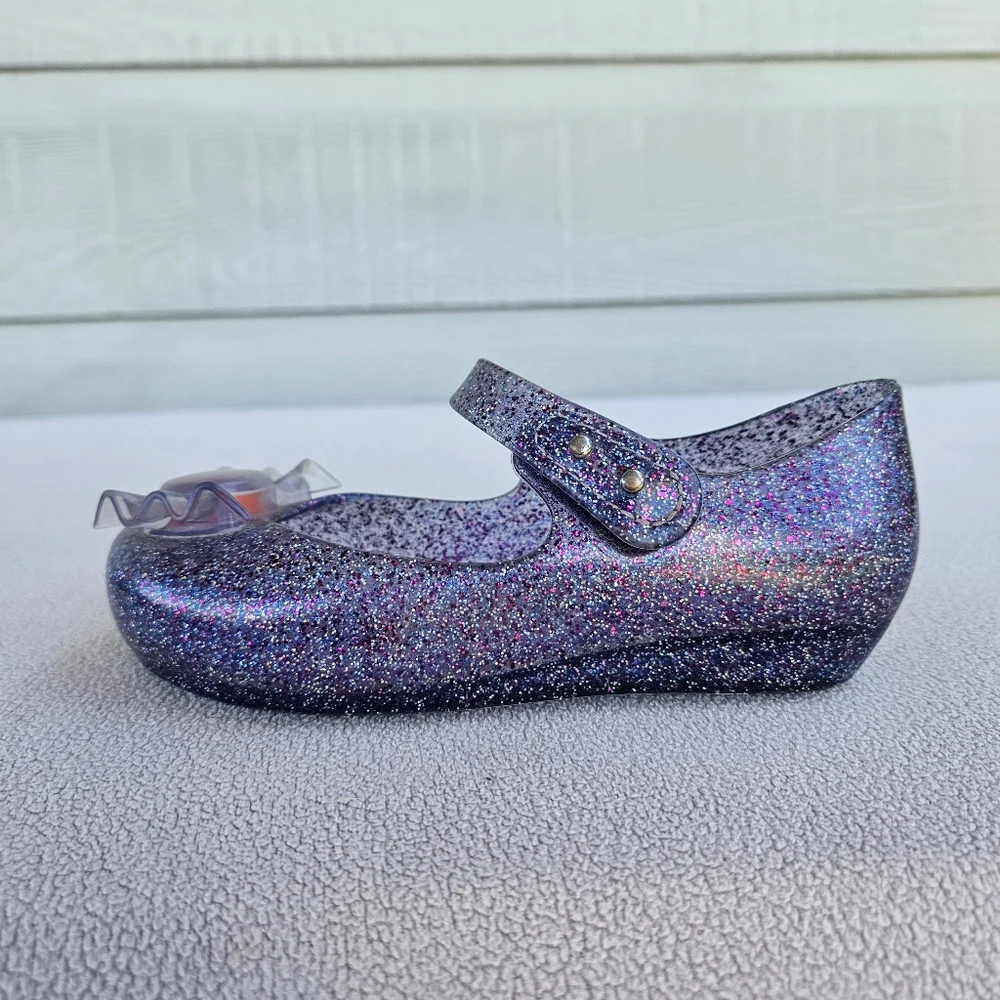 Mini Melissa Ultragirl Trick or Treat Halloween Mary Jane Purple Flats SZ 10
